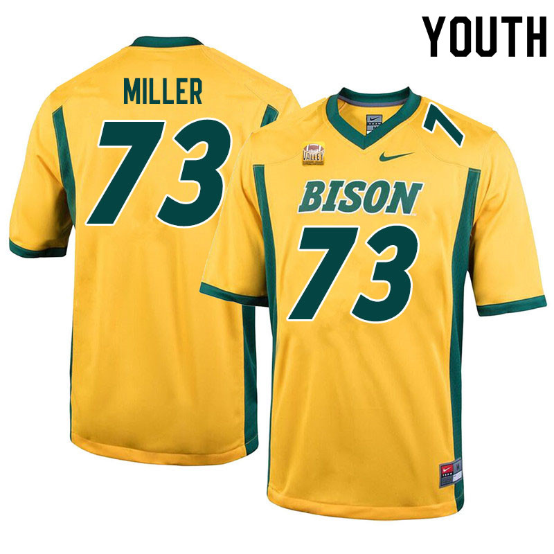 Youth #73 Mason Miller North Dakota State Bison College Football Jerseys Sale-Yellow - Click Image to Close
